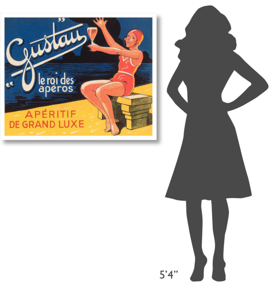 "Gustau Aperitif" Digital Paper Print by Vintage Booze Labels, 38"x31"