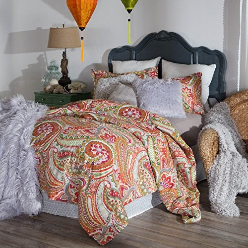 Pomegranate Paisley 3-Piece Comforter Set, King