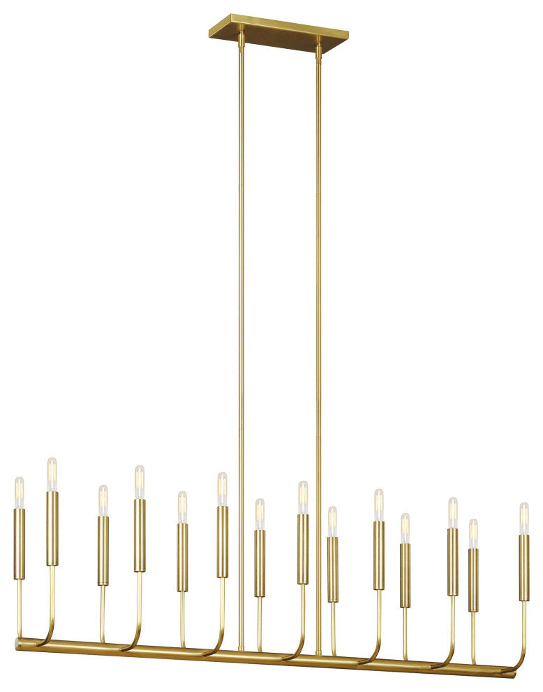 Brianna Linear Chandelier, Burnished Brass