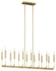 Brianna Linear Chandelier, Burnished Brass