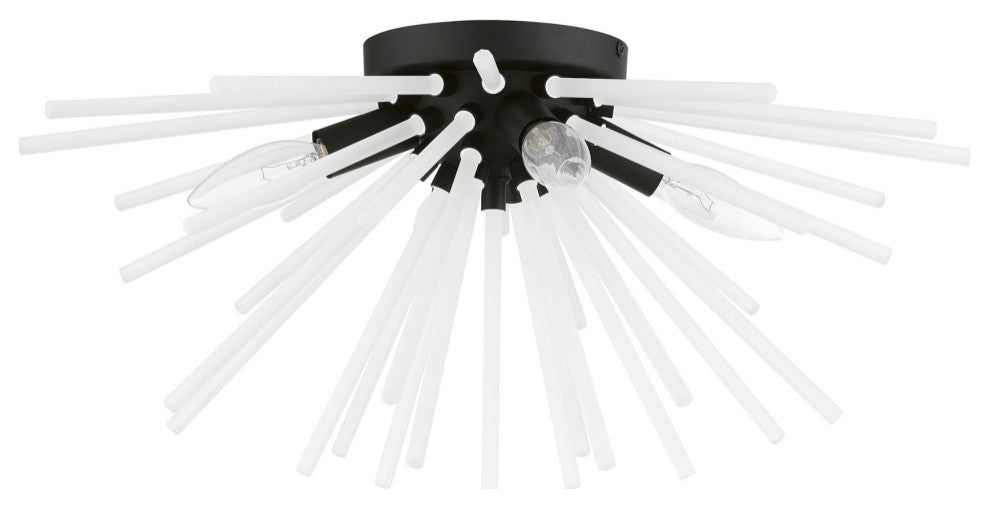 Uptown 4 Light Black Flush Mount