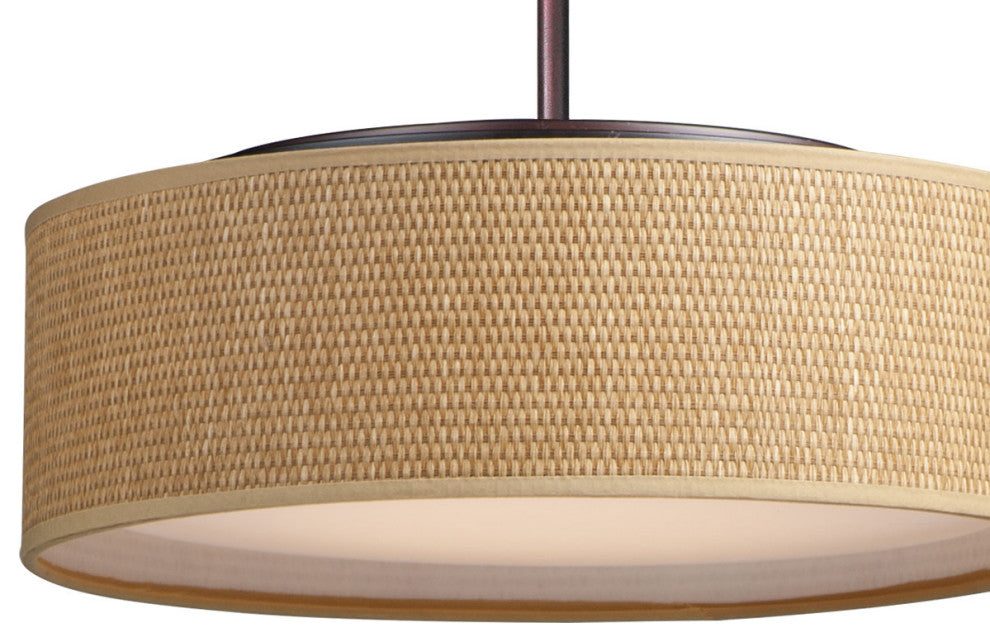 Maxim 10224 Prime 16"W LED Pendant - Oatmeal Linen / Oil Rubbed Bronze