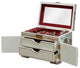 Jewelry Box With Mother of Pearl Maidens on Black Lacquer, White