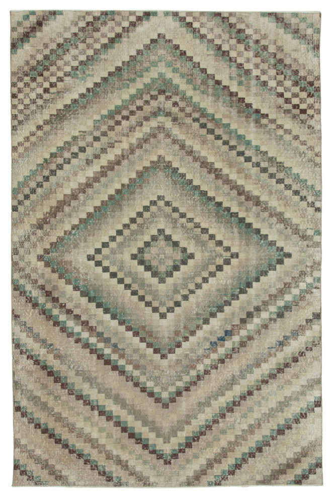 Rug N Carpet - Handwoven Anatolian 6' 5'' x 9' 10'' Distressed Vintage Rug