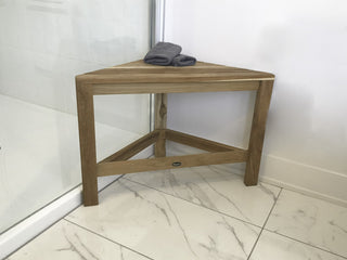 Teak Corner Shower Bench RAY 24" (60 cm)