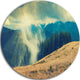 Blue Forest In Fog, Landscape Photo Disc Metal Wall Art, 36"