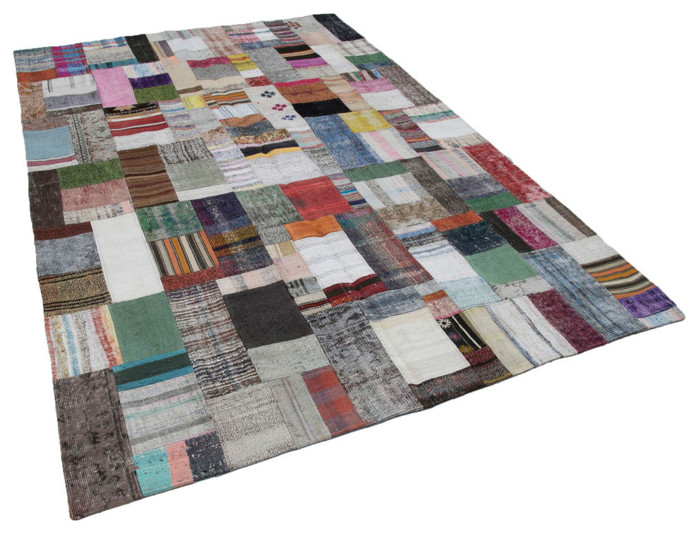 Rug N Carpet - Handmade Oriental 6' 7'' x 9' 10'' Unique Patchwork Kilim Rug