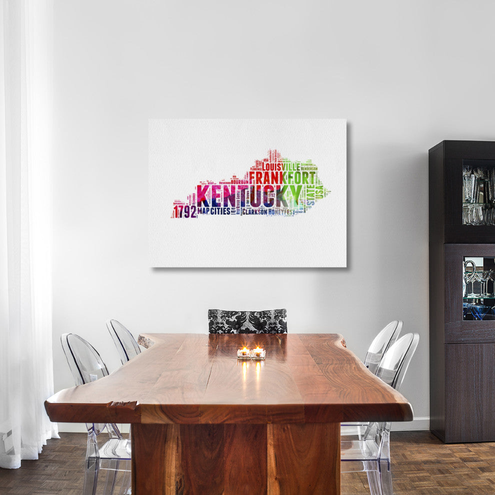 "Kentucky Watercolor Word Cloud" Fine Art Print