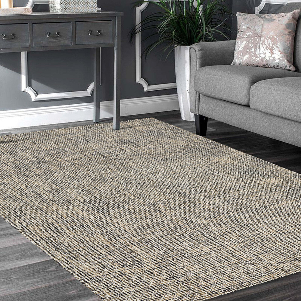 5" x 8" Charcoal Interwoven Maze Area Rug