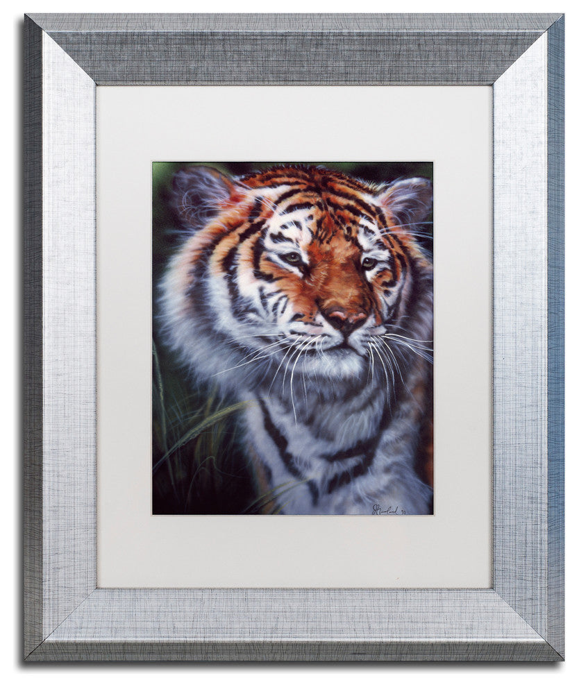 Jenny Newland 'Tiger In The Midst' Matted Framed Art, 14x11