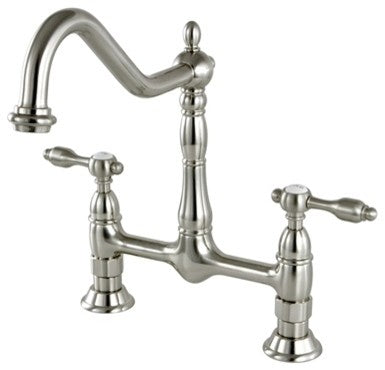 Kingston Brass Bridge Kitchen Faucet, Brushed Nickel