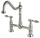 Kingston Brass Bridge Kitchen Faucet, Brushed Nickel