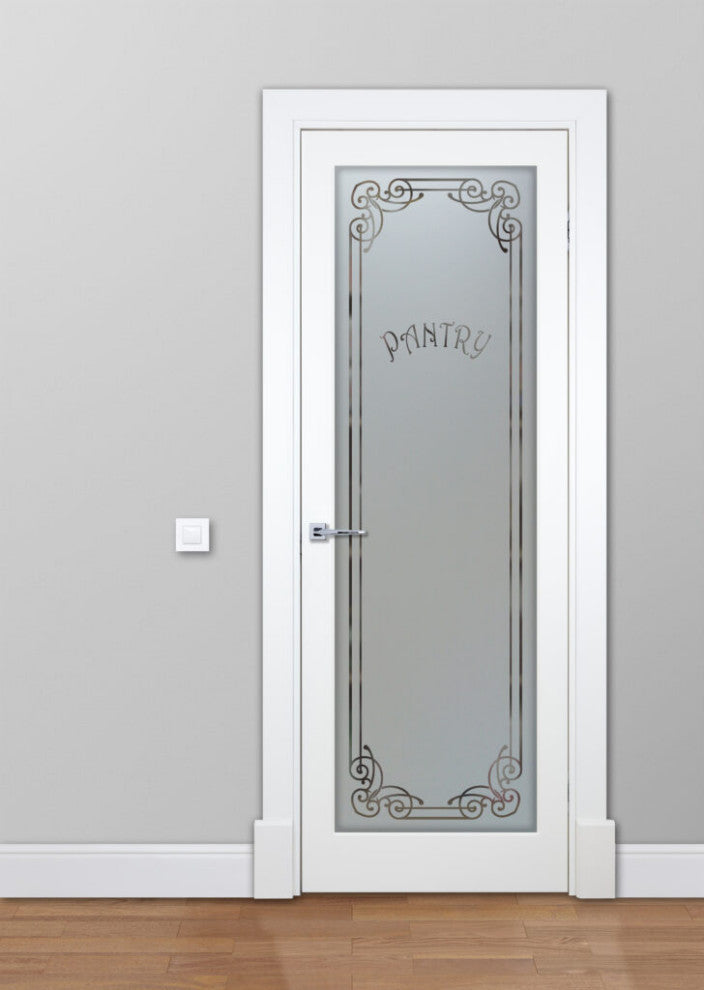 Pantry Door - Naples Harrington - Primed - 28" x 84" - Knob on Left - Push Open