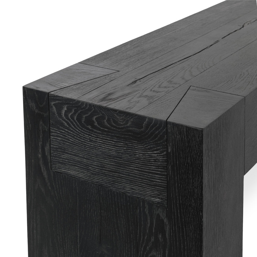 Bristol Cracked Oak 72" Console Table by Kosas Home, Meadow Black