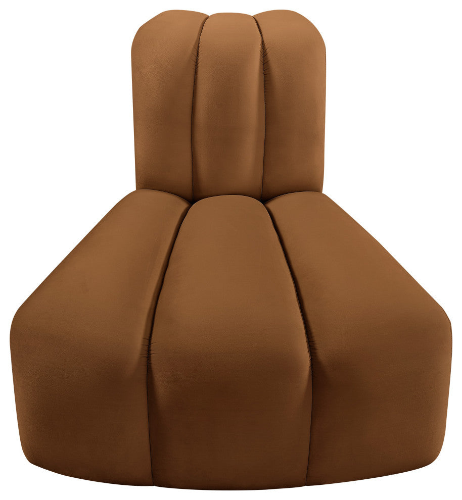 Arc Upholstered Modular Component, Saddle, 1-Piece: Reverse Corner, Velvet