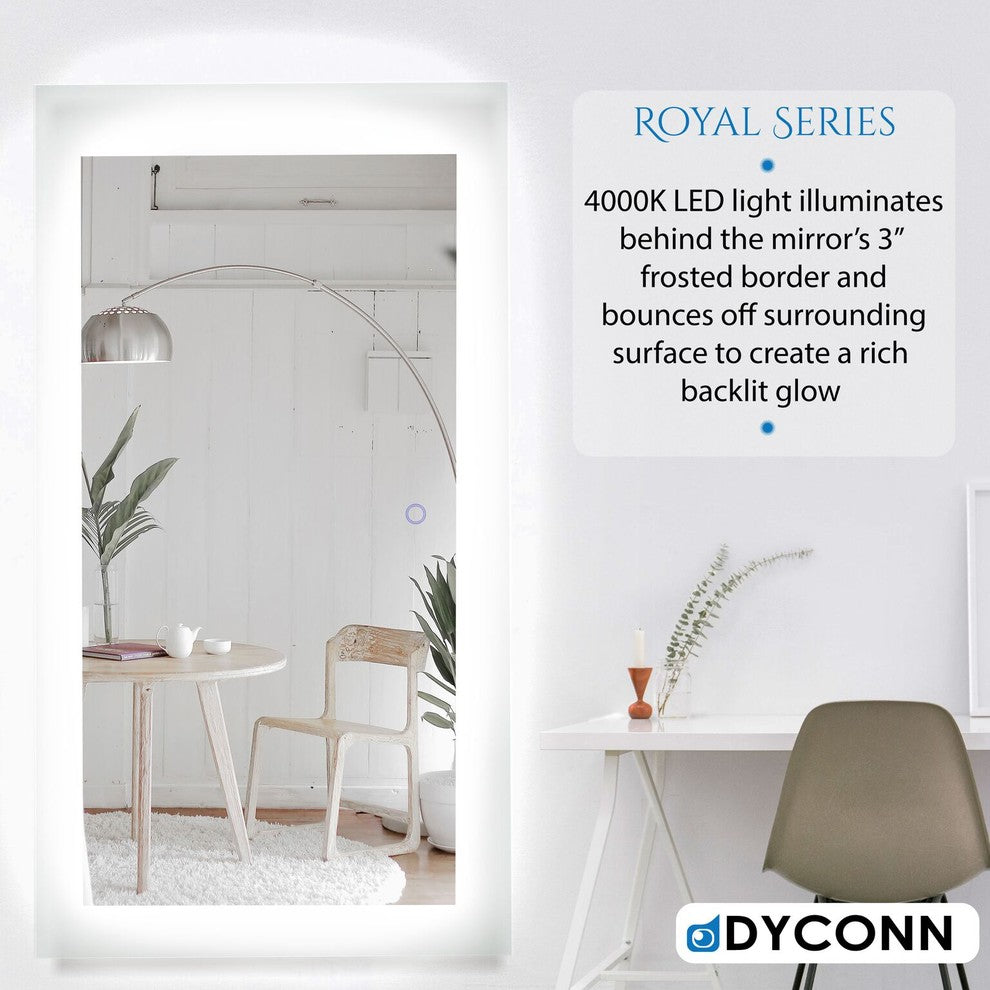 Dyconn Faucet Royal LED Wall Mounted Backlit Vanity Bathroom LED Mirror, 35"x60"