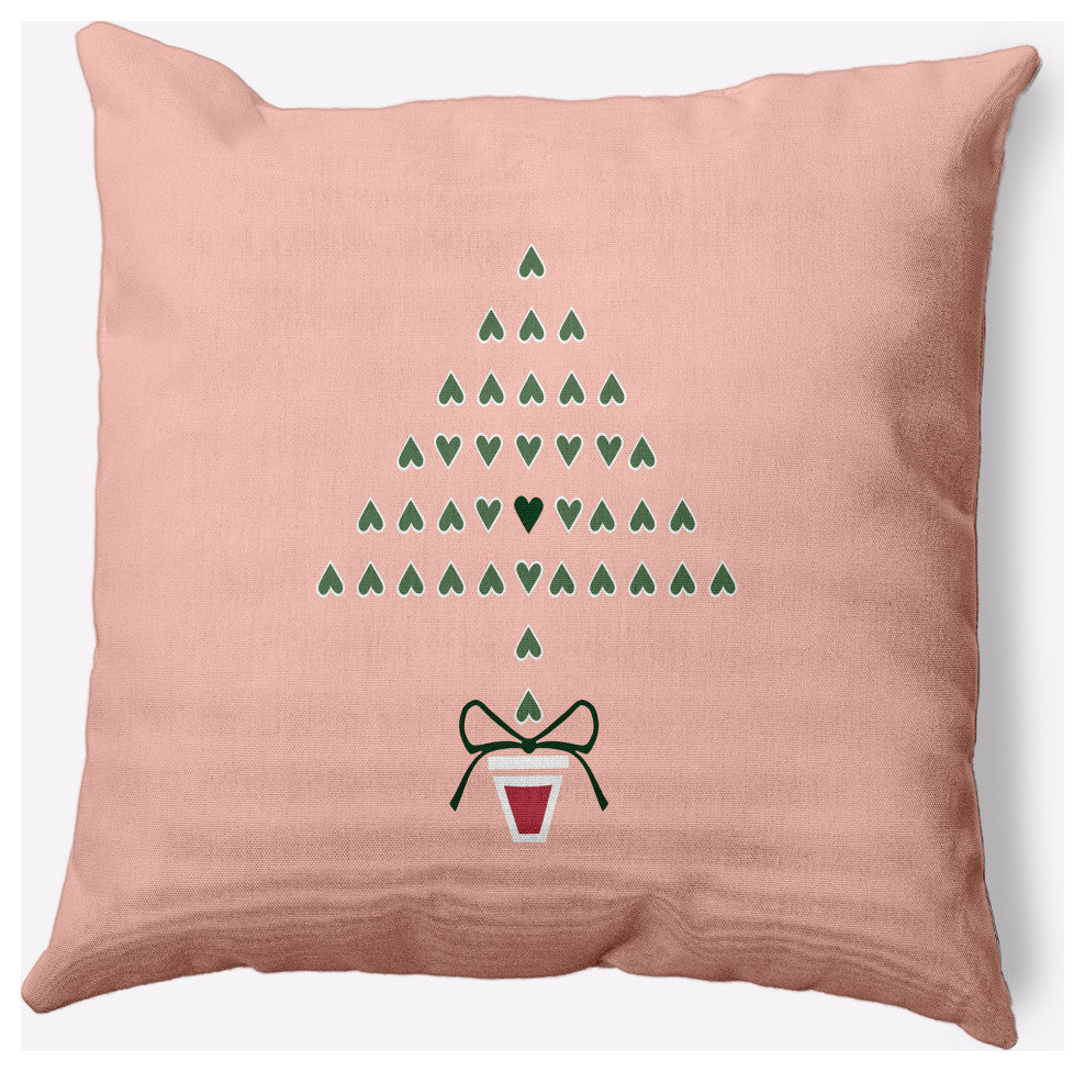Hearty Holidays Decorative Throw Pillow, Peach, 18"x18"