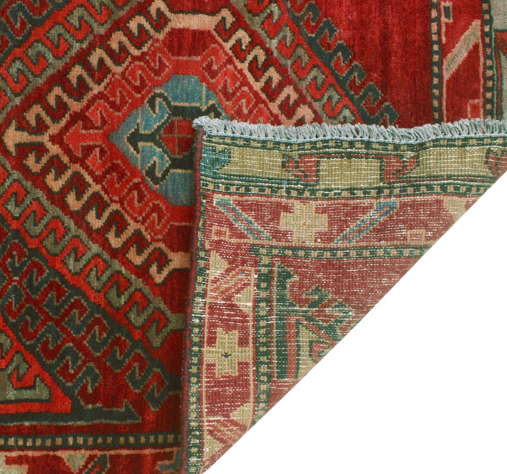 Fine Vintage Distressed Ellie Burgundy/Beige Runner, 3'2x9'5