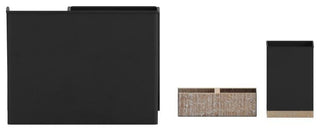 Comerford 3 Piece Metal and Wood Organizer Set, Black