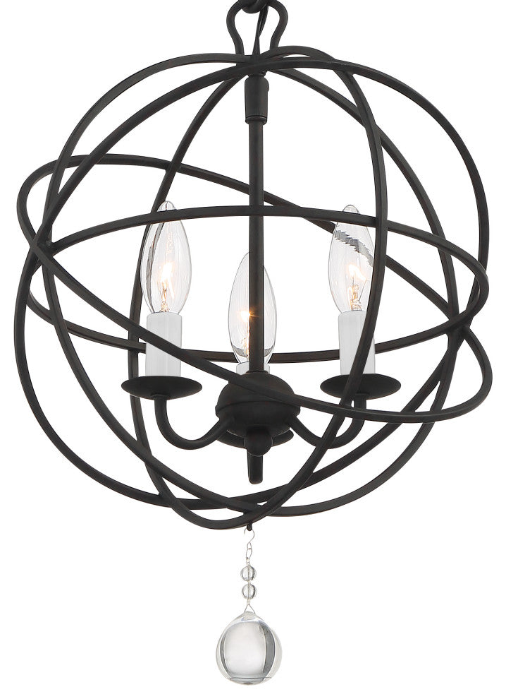 Solaris 3 Light Black Mini Chandelier