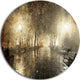 Night Alley With Lights, Photography Landscape Round Wall Art, 36"