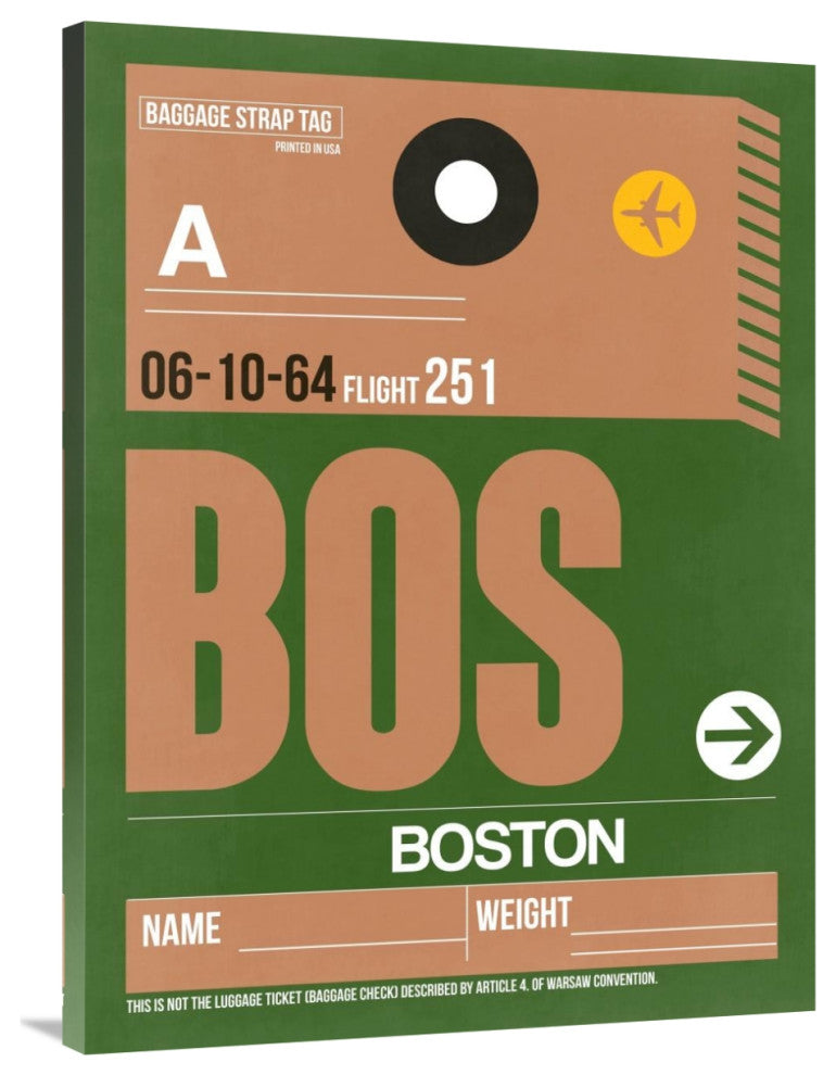 "BOS Boston Luggage Tag 1" Fine Art Print