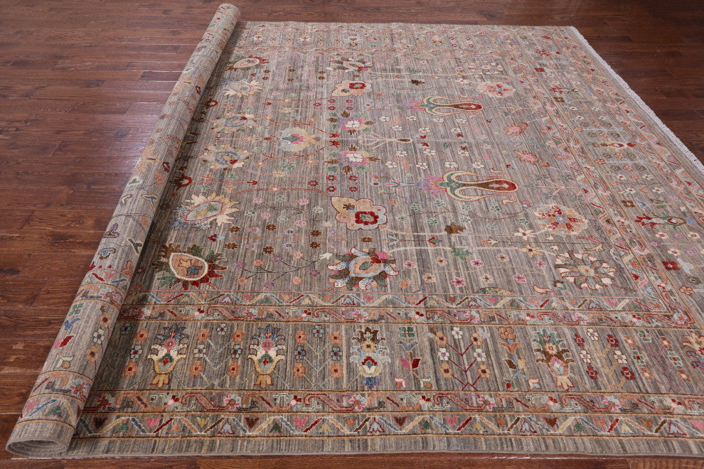 10' 1" X 14' 4" Handmade Persian Tabriz Wool Rug Q9952