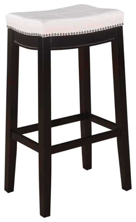 Hawthorne Collection 30" Faux Leather Bar Stool in White