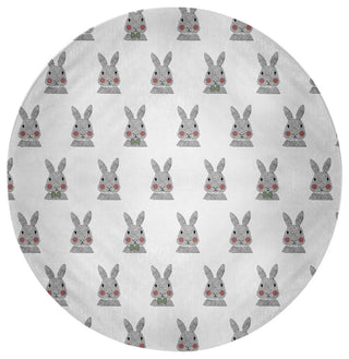 Bunny Fluffle Easter Chenille Rug, Laurel Tree Green, 5' Round