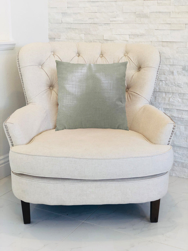 Plutus Glazed Linen Steel Handmade Throw Pillow, Double Sided 24"x24"