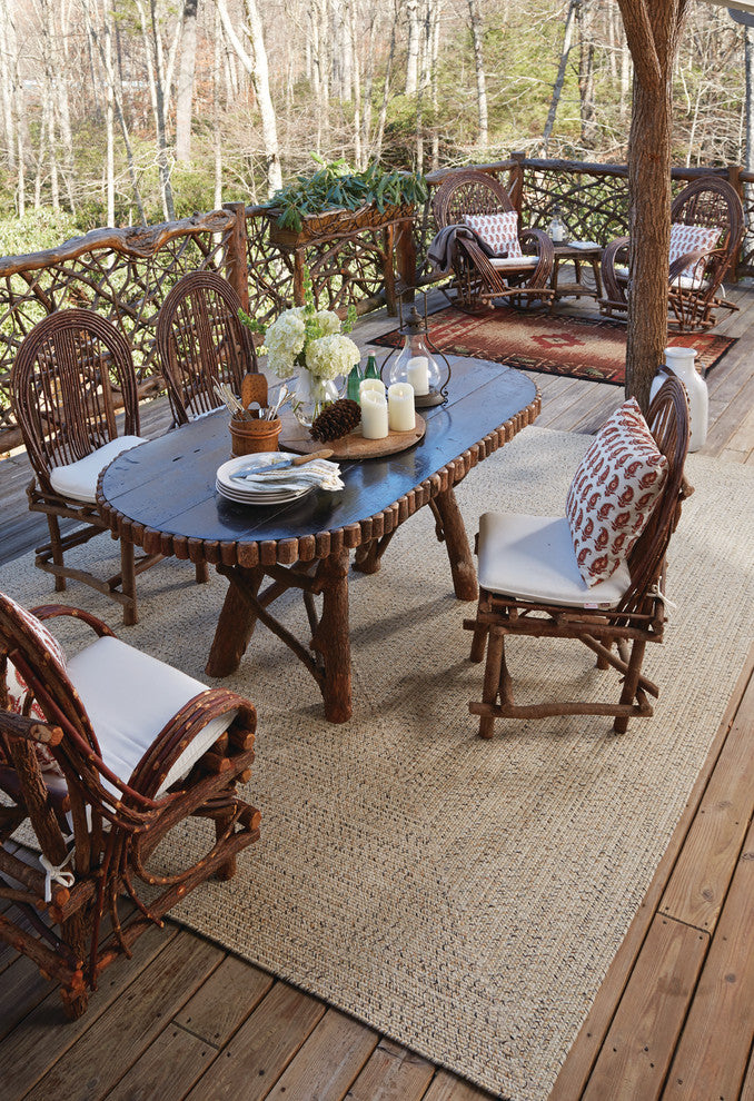 Sea Pottery Concentric Braided Rectangle Rug, Sandy Beach, 7'x9'