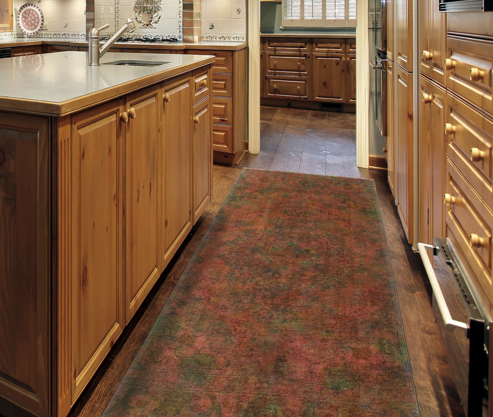 Vintage Distressed Rainbow-dyed Ayan Orange Rug