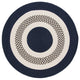 Colonial Mills Flowers Bay FB52 Navy Indoor/Outdoor Area Rug, Oval 7'x9'