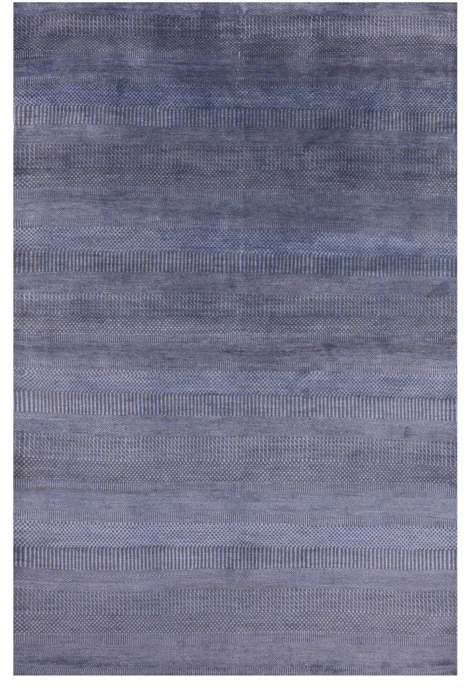 6' 1" X 9' 3" Savannah Grass Handmade Wool and Silk Rug Q11419