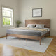 Asher Solid Wood Platform Bed with Wooden Slats and Headboard, Light Brown, King