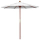 7.5' Square Push Lift Wood Umbrella, White Olefin