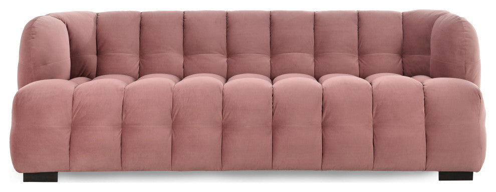 Kosas Home Petra 89" Velvet Fabric Blush Tufted Sofa