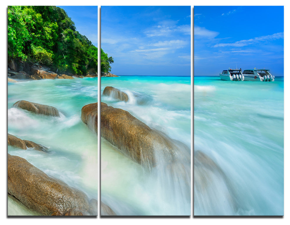 "Tachai Island in Thailand Landscape" Photo Metal Wall Art, 3 Panels, 36"x28"