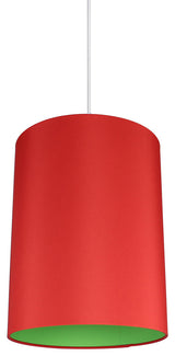 Mona Duo Color Shade Pendant, 11.5"x15", Red With Green Lining