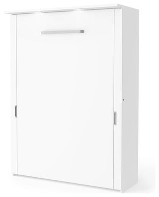 Bestar Lumina 2-Piece Full Wall Bed and Storage Unit, White