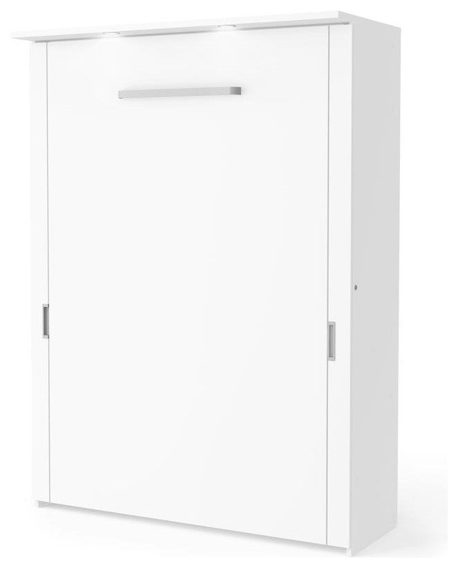 Bestar Lumina 2-Piece Full Wall Bed and Storage Unit, White