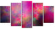 Perfect Red Starry Sky, Contemporary Canvas Art Print, 60"x32", 5 Panels