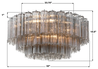 Crystorama Lighting Group ADD-331-SM Addis 16 Light 32"W Flush - Polished