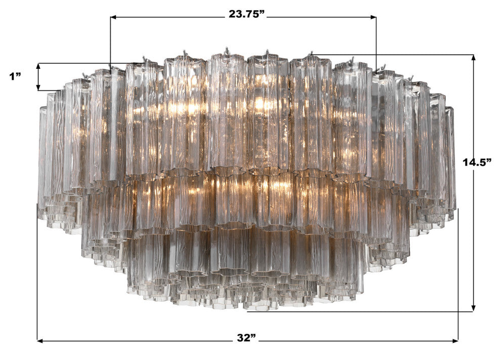 Crystorama Lighting Group ADD-331-SM Addis 16 Light 32"W Flush - Polished