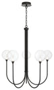 Iissa 5L 34" Black Clear Chandelier
