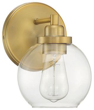 Carson Bathroom Vanity Light, Warm Brass, 1-Light Bath