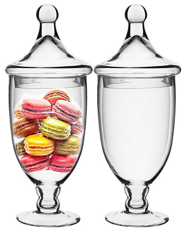 CYS Apothecary Glass Jar Candy Buffet Container/Canister, Open D-4.75" Body D-6" H-13.5", 6 Pieces
