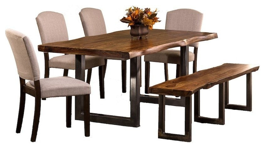 The Emerson Dining Table, 80"x39", Natural Sheesham, Contemporary, Rectangle