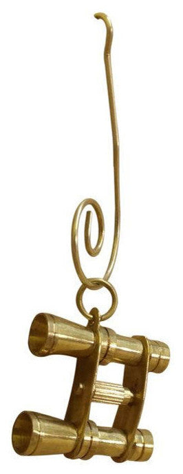 Solid Brass Binocular Christmas Ornament 4"
