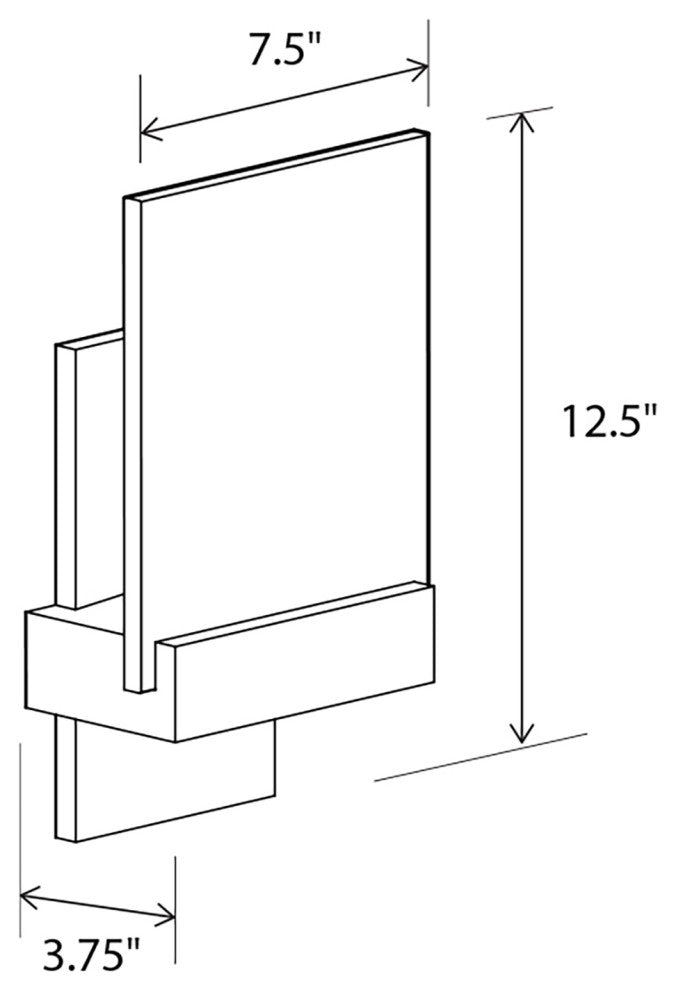 Fortis Wall Sconce Walnut Glacies Glass, Brushed Aluminum, 3500k P2 Driver